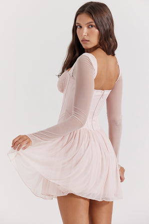 VIVIAN SOFT PEACH CORSET MINI DRESS