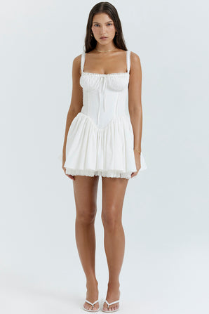 PIETRIA MINI WHITE CORSET DRESS