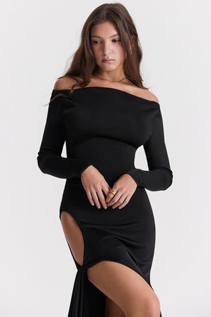 CUT OUT MAXI BLACKOUT DRESS